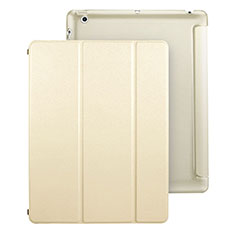 Coque Portefeuille Livre Cuir pour Apple iPad 4 Or