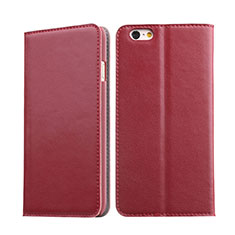 Coque Portefeuille Livre Cuir pour Apple iPhone 6S Plus Rouge