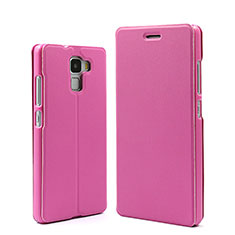 Coque Portefeuille Livre Cuir pour Huawei Honor 7 Dual SIM Rose