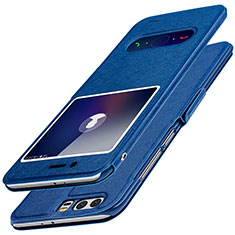 Coque Portefeuille Livre Cuir pour Huawei Honor 9 Premium Bleu
