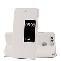 Coque Portefeuille Livre Cuir pour Huawei P9 Blanc