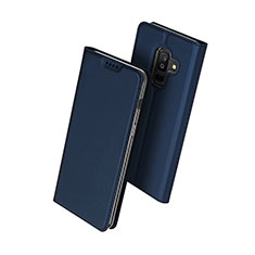 Coque Portefeuille Livre Cuir pour Samsung Galaxy A6 Plus Bleu