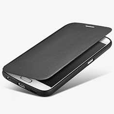 Coque Portefeuille Livre Cuir pour Samsung Galaxy S6 Duos SM-G920F G9200 Noir