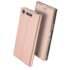 Coque Portefeuille Livre Cuir pour Sony Xperia XZ1 Compact Or Rose