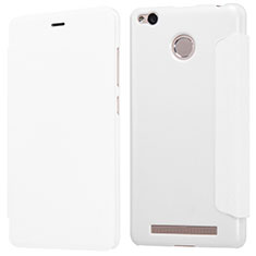 Coque Portefeuille Livre Cuir pour Xiaomi Redmi 3 Pro Blanc