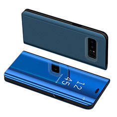 Coque Portefeuille Livre Cuir S01 pour Samsung Galaxy Note 8 Bleu