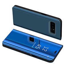 Coque Portefeuille Livre Cuir S01 pour Samsung Galaxy Note 8 Duos N950F Bleu