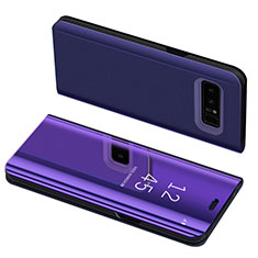 Coque Portefeuille Livre Cuir S01 pour Samsung Galaxy Note 8 Duos N950F Violet