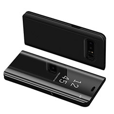 Coque Portefeuille Livre Cuir S01 pour Samsung Galaxy Note 8 Noir