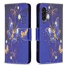 Coque Portefeuille Motif Fantaisie Livre Cuir Etui Clapet B03F pour Samsung Galaxy A04s Bleu Royal