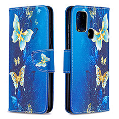 Coque Portefeuille Motif Fantaisie Livre Cuir Etui Clapet B03F pour Samsung Galaxy A21s Bleu Ciel