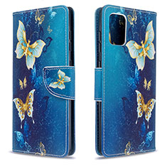 Coque Portefeuille Motif Fantaisie Livre Cuir Etui Clapet B03F pour Samsung Galaxy A71 5G Bleu Ciel