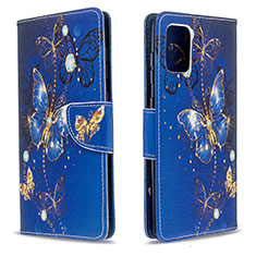 Coque Portefeuille Motif Fantaisie Livre Cuir Etui Clapet B03F pour Samsung Galaxy A71 5G Bleu Royal