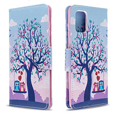 Coque Portefeuille Motif Fantaisie Livre Cuir Etui Clapet B03F pour Samsung Galaxy A71 5G Violet Clair