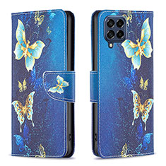 Coque Portefeuille Motif Fantaisie Livre Cuir Etui Clapet B03F pour Samsung Galaxy M53 5G Bleu Ciel