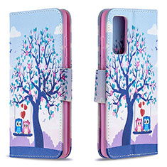 Coque Portefeuille Motif Fantaisie Livre Cuir Etui Clapet B03F pour Samsung Galaxy S20 Lite 5G Violet Clair