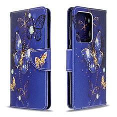 Coque Portefeuille Motif Fantaisie Livre Cuir Etui Clapet B03F pour Samsung Galaxy S20 Plus 5G Bleu Royal