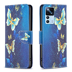 Coque Portefeuille Motif Fantaisie Livre Cuir Etui Clapet B03F pour Xiaomi Mi 12T 5G Bleu Ciel