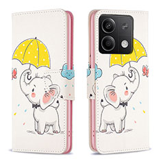 Coque Portefeuille Motif Fantaisie Livre Cuir Etui Clapet B03F pour Xiaomi Redmi Note 13 5G Jaune