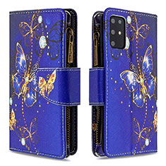 Coque Portefeuille Motif Fantaisie Livre Cuir Etui Clapet B04F pour Samsung Galaxy S20 Plus 5G Bleu Royal