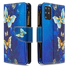 Coque Portefeuille Motif Fantaisie Livre Cuir Etui Clapet B04F pour Samsung Galaxy S20 Plus Bleu