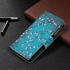 Coque Portefeuille Motif Fantaisie Livre Cuir Etui Clapet BF3 pour Xiaomi Redmi Note 10 Pro 4G Cyan