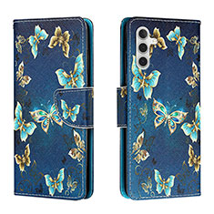 Coque Portefeuille Motif Fantaisie Livre Cuir Etui Clapet H01X pour Samsung Galaxy A04s Bleu Royal