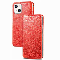 Coque Portefeuille Motif Fantaisie Livre Cuir Etui Clapet H02 pour Apple iPhone 13 Mini Rouge