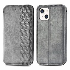 Coque Portefeuille Motif Fantaisie Livre Cuir Etui Clapet H15 pour Apple iPhone 15 Gris