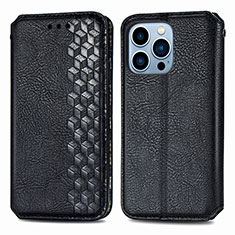 Coque Portefeuille Motif Fantaisie Livre Cuir Etui Clapet H15 pour Apple iPhone 15 Pro Noir