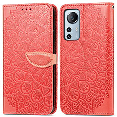 Coque Portefeuille Motif Fantaisie Livre Cuir Etui Clapet L02 pour Xiaomi Mi 12X 5G Rouge