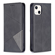 Coque Portefeuille Motif Fantaisie Livre Cuir Etui Clapet L04 pour Apple iPhone 14 Noir