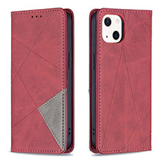 Coque Portefeuille Motif Fantaisie Livre Cuir Etui Clapet L04 pour Apple iPhone 14 Rouge