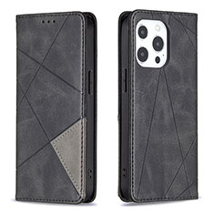 Coque Portefeuille Motif Fantaisie Livre Cuir Etui Clapet L04 pour Apple iPhone 15 Pro Max Noir