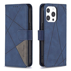 Coque Portefeuille Motif Fantaisie Livre Cuir Etui Clapet L06 pour Apple iPhone 15 Pro Bleu