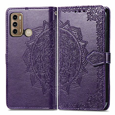 Coque Portefeuille Motif Fantaisie Livre Cuir Etui Clapet pour Motorola Moto G40 Fusion Violet