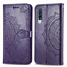 Coque Portefeuille Motif Fantaisie Livre Cuir Etui Clapet pour Samsung Galaxy A30S Violet
