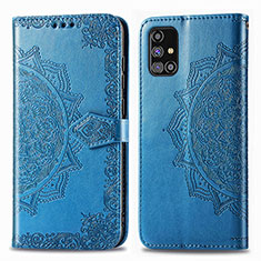Coque Portefeuille Motif Fantaisie Livre Cuir Etui Clapet pour Samsung Galaxy M31s Bleu