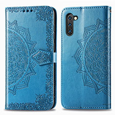 Coque Portefeuille Motif Fantaisie Livre Cuir Etui Clapet pour Samsung Galaxy Note 10 5G Bleu