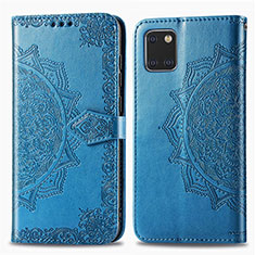 Coque Portefeuille Motif Fantaisie Livre Cuir Etui Clapet pour Samsung Galaxy Note 10 Lite Bleu