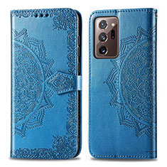Coque Portefeuille Motif Fantaisie Livre Cuir Etui Clapet pour Samsung Galaxy Note 20 Ultra 5G Bleu