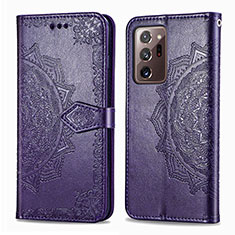 Coque Portefeuille Motif Fantaisie Livre Cuir Etui Clapet pour Samsung Galaxy Note 20 Ultra 5G Violet