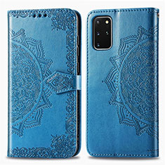 Coque Portefeuille Motif Fantaisie Livre Cuir Etui Clapet pour Samsung Galaxy S20 Plus 5G Bleu