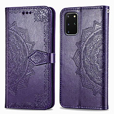 Coque Portefeuille Motif Fantaisie Livre Cuir Etui Clapet pour Samsung Galaxy S20 Plus 5G Violet