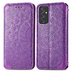 Coque Portefeuille Motif Fantaisie Livre Cuir Etui Clapet S01D pour Samsung Galaxy A05s Violet