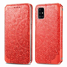 Coque Portefeuille Motif Fantaisie Livre Cuir Etui Clapet S01D pour Samsung Galaxy A71 4G A715 Rouge