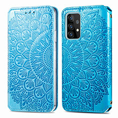Coque Portefeuille Motif Fantaisie Livre Cuir Etui Clapet S01D pour Samsung Galaxy A72 5G Bleu