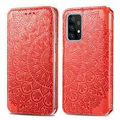 Coque Portefeuille Motif Fantaisie Livre Cuir Etui Clapet S01D pour Samsung Galaxy A72 5G Rouge