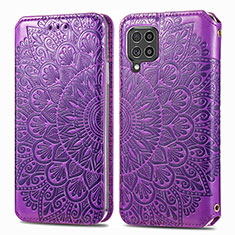 Coque Portefeuille Motif Fantaisie Livre Cuir Etui Clapet S01D pour Samsung Galaxy M62 4G Violet