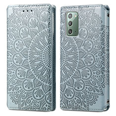 Coque Portefeuille Motif Fantaisie Livre Cuir Etui Clapet S01D pour Samsung Galaxy Note 20 5G Argent